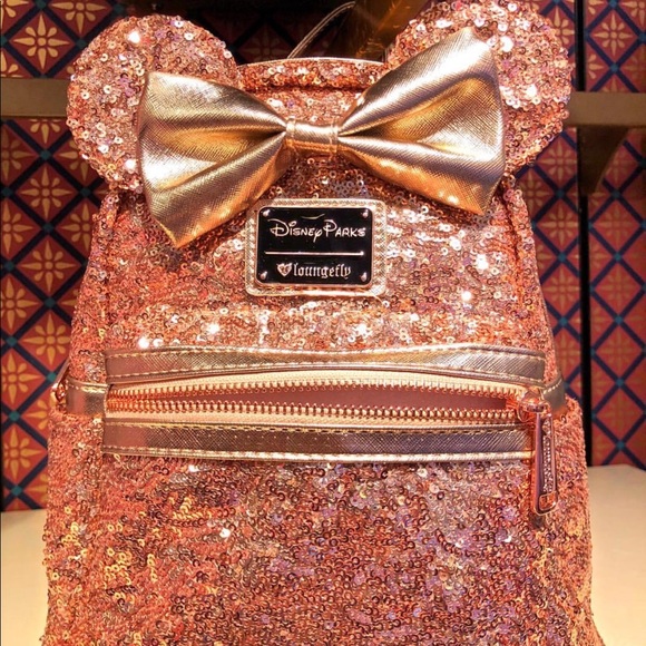 rose gold disney mini backpack